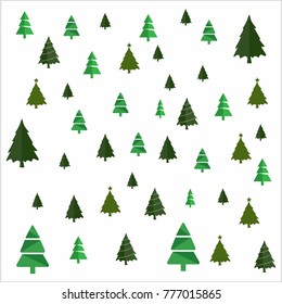Christmas tree set vector