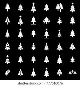 Christmas tree set vector