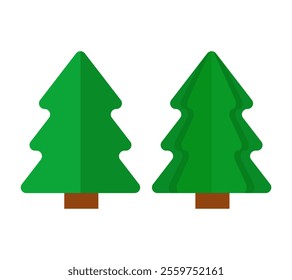 Christmas tree set. Vector clipart isolated on white background. 