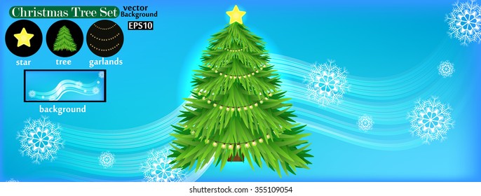 Christmas tree Set, vector EPS 10