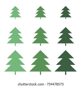 Christmas tree set. Vector icon