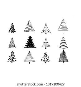 Christmas tree  Set vector icons