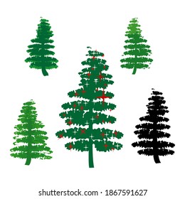 Christmas tree set vector illustration