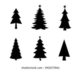 Christmas tree set. Vector illustration