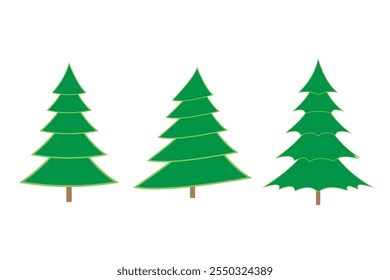 christmas tree set vector illustration