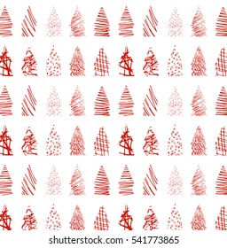 Christmas Tree set white and red