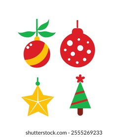 christmas tree Set,christmas elements Bundle,Christmas Icon Set,colorful set of Christmas-themed icons, christmas Design Set, christmas colorful Set bundle package 
