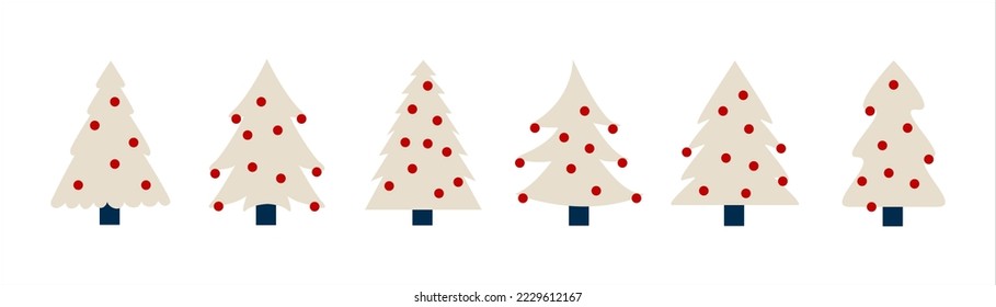 Christmas tree sets. Vector illustration.