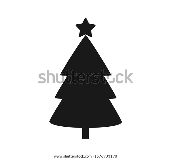 Christmas Tree Shape Black Icon Vector Stock Vector Royalty Free 1576903198