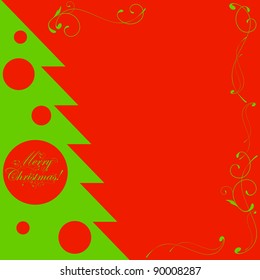 Christmas tree shape with decorated copyspace for your text
