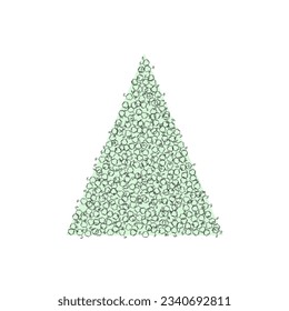 Christmas Tree Shape Made of Benzene Methyl Group Molecule Formula Icons, Xmas Spruce Silhouette of Aromatic Hydrocarbon Chemistry Skeletal Formula Symbols, Greeting Card