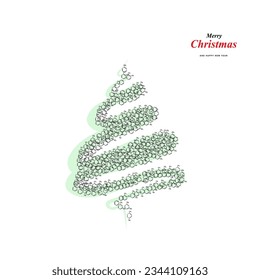Christmas Tree Shape Made of Benzene Methyl Group Molecule Formula Icons, Xmas Spruce Silhouette of Aromatic Hydrocarbon Chemistry Skeletal Formula Symbols, Greeting Card