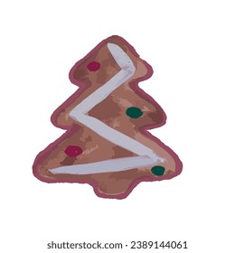 Christmas tree shaped cookies isolated on white background