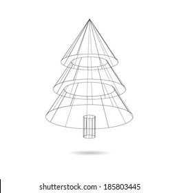 Christmas tree shaped vector diagram