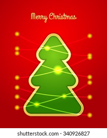 Christmas tree with the shining garland background