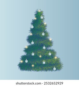 Árbol de Navidad con copo de nieve brillante