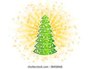 Christmas tree with shining stars.