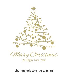 Christmas tree with shiny ornaments 