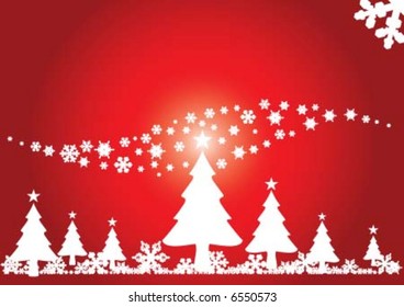 Christmas tree with shiny star