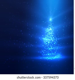 Christmas tree shiny vector background. Vector eps10.