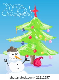 Christmas tree with showman