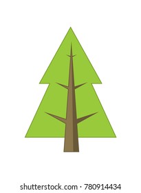 Christmas tree sign board of spruce icon without decorative elements vector illustration advertisement poster isolated on white