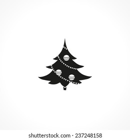 Christmas tree sign icon