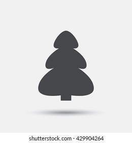 Christmas tree sign icon. Holidays button. Flat christmas tree web icon on white background. Vector