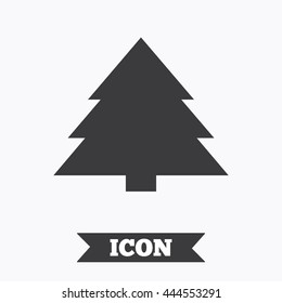 Christmas tree sign icon. Holidays button. Graphic design element. Flat christmas tree symbol on white background. Vector