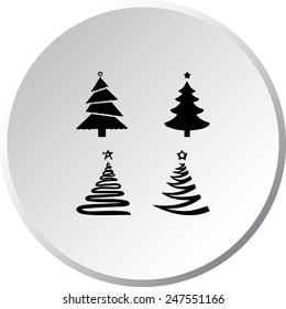 Christmas tree sign icons, vector illustration. Flat design style