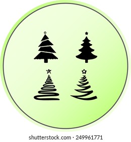 Christmas tree sign icons, vector illustration. Flat design style