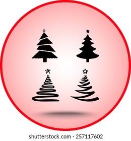 Christmas tree sign icons, vector illustration. Flat design style