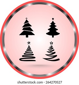 Christmas tree sign icons, vector illustration. Flat design style