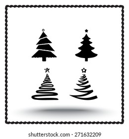 Christmas tree sign icons, vector illustration. Flat design style