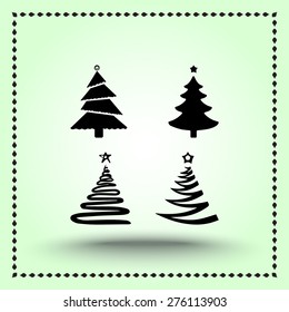 Christmas tree sign icons, vector illustration. Flat design style