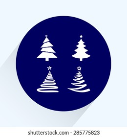 Christmas tree sign icons, vector illustration. Flat design style