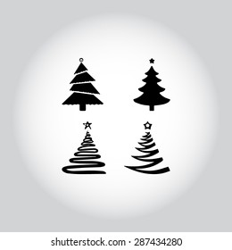 Christmas tree sign icons, vector illustration. Flat design style
