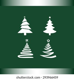 Christmas tree sign icons, vector illustration. Flat design style