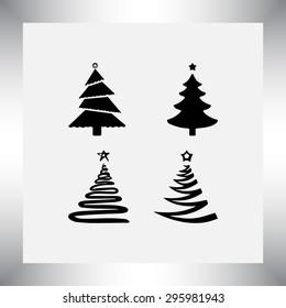 Christmas tree sign icons, vector illustration. Flat design style