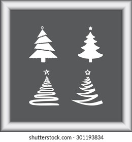 Christmas tree sign icons, vector illustration. Flat design style