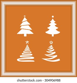 Christmas tree sign icons, vector illustration. Flat design style