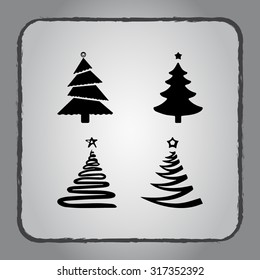 Christmas tree sign icons, vector illustration. Flat design style