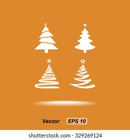 Christmas tree sign icons, vector illustration. Flat design style