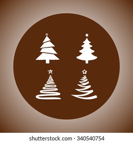 Christmas tree sign icons, vector illustration. Flat design style