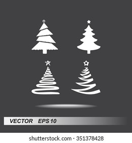 Christmas tree sign icons, vector illustration. Flat design style