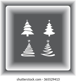 Christmas tree sign icons, vector illustration. Flat design style
