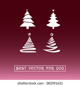 Christmas tree sign icons, vector illustration. Flat design style