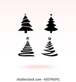 Christmas tree sign icons, vector illustration. Flat design style