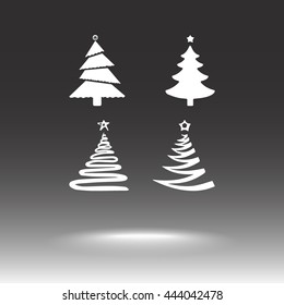 Christmas tree sign icons, vector illustration. Flat design style