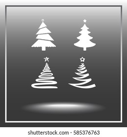 Christmas tree sign icons, vector illustration. Flat design style